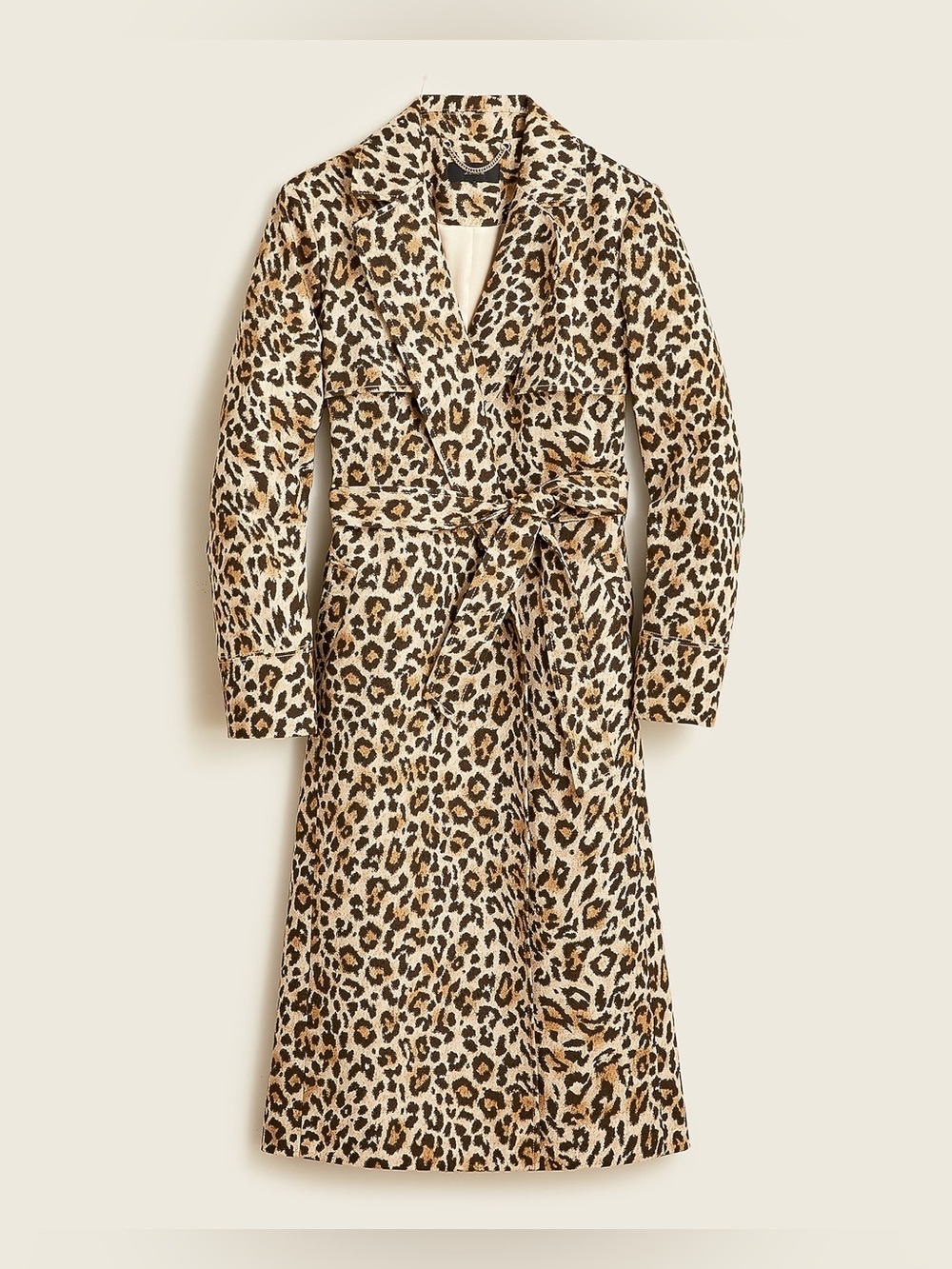 J.Crew Collection tailored trench coat in leopard NEW Size 10